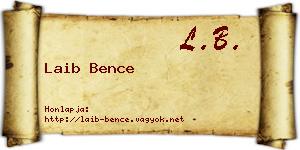 Laib Bence névjegykártya